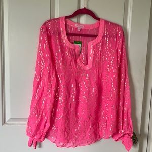NWT Lilly Pulitzer Large Colby Silk Clip Top NWT